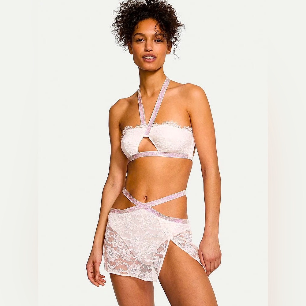 NWT Victoria’s Secret White Medium 2Pc Bling Set- Valentines Day 💌